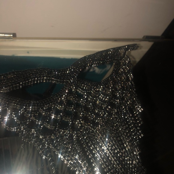 Black Rhinestone Masquerade Mask - Picture 2 of 2